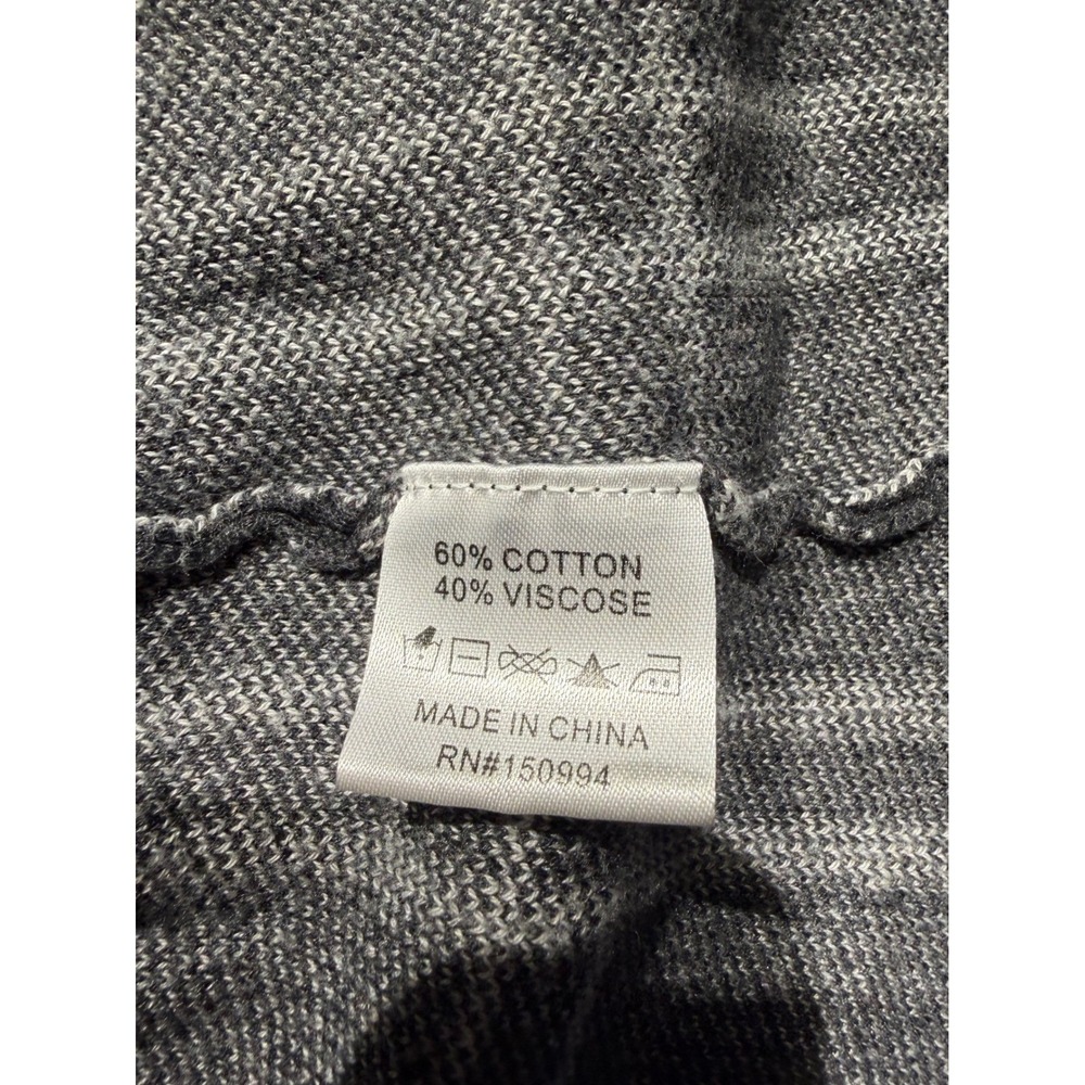 Belldini Grey White Windowpane Plaid Open Front Cardigan Yellow Trim Medium - Picture 4 of 9